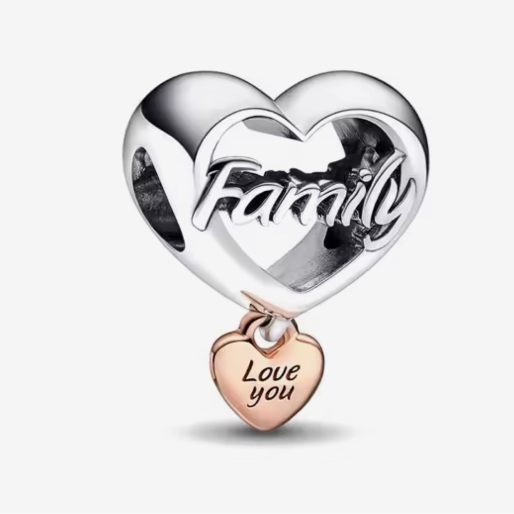 🌻 S925 Sterling Silver FAMILY Heart Charm